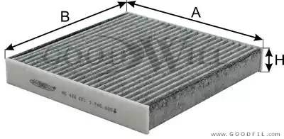 Фильтр салона угольный AG434CFC AG 434 CFC GOODWILL