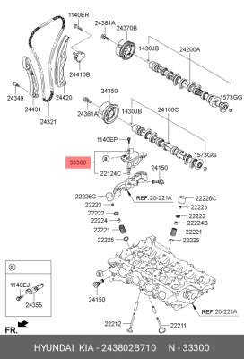 Кронштейн HYUNDAI Creta привода распредвала OE 243802B710 HYUNDAI KIA
