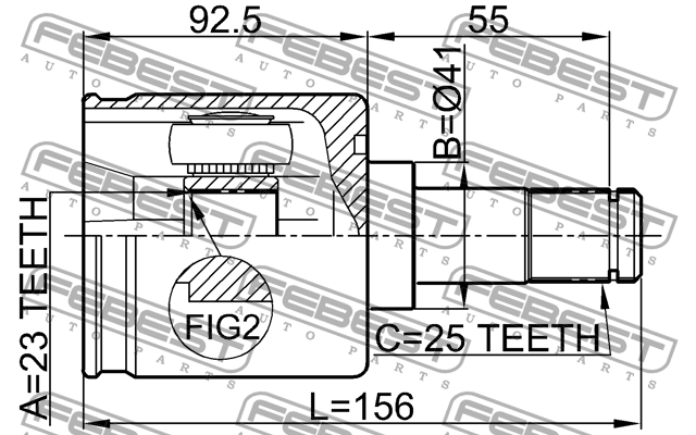 ШРУС 0411-DG 0411-DG FEBEST