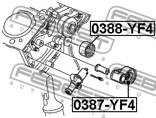 ролик натяжной ремня ГРМ! без мех.натяжения\ Honda Legend 04-12 0387-YF4 FEBEST