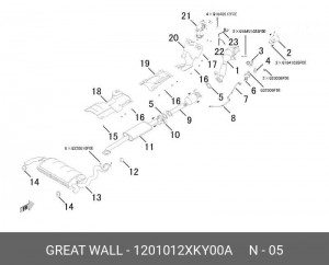 Прокладка HAVAL H6 трубы приемной глушителя OE 1201012XKY00A GREAT WALL