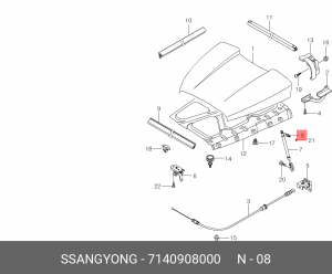 Болт SSANGYONG Actyon (06-/10-),Kyron (05-),Stavic (13-) крепления амортизатора  7140908000 SSANG YONG