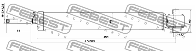 Амортизатор задний TOYOTA COROLLA E15/E18 01650964R 01650964R FEBEST