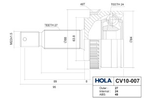 HYUNDAI IX35/TUCSON (2010>)/ KIA SPORTAGE (2010>) 24X64.5X27 CV10-007 HOLA