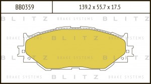 Колодки тормозные дисковые передние TOYOTA Corolla/Auris/RAV4 05- BB0359 BB0359 BLITZ