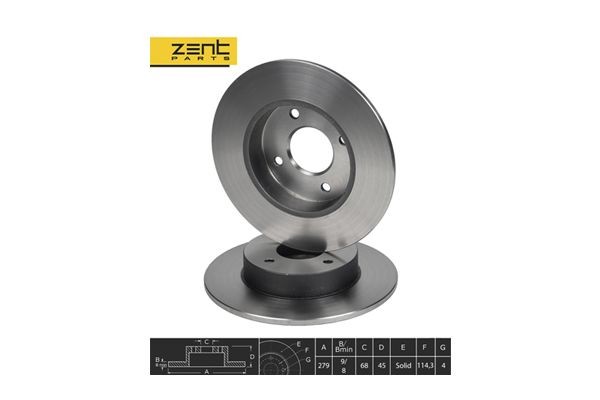диск тормозной задний!\ Nissan Primera 1.6-2.0TD 98> Z06219 ZENTPARTS