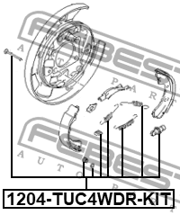Ремкомплект монтажный для барабанных колодок 1204-TUC4WDR-KIT 1204-TUC4WDR-KIT FEBEST