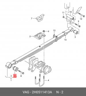 САЙЛЕНТБЛОК РЕССОРЫ  RUBB MOUNT 2H0511413A 2H0 511 413 A VAG