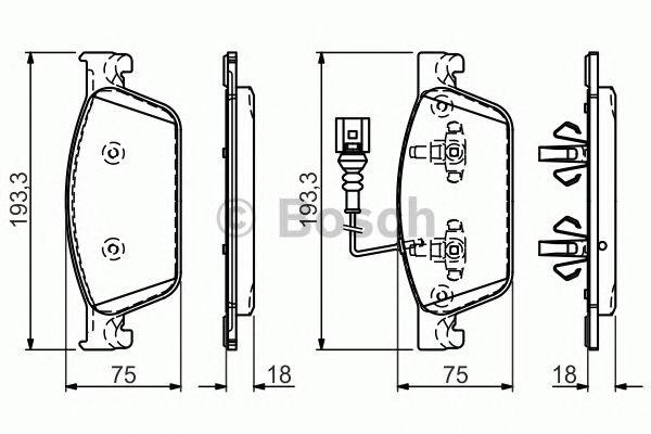 Колодки тормозные VW T5 (03-),Multivan (03-) передние (4шт.) BOSCH 0 986 494 553 BOSCH