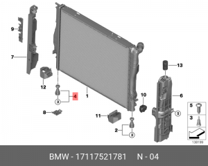 Клапан BMW 3 (E90,E91,E93),5 (E60) (N52) радиатора сливной OE 17 11 7 521 781 BMW