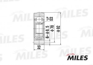 ШРУС внутренний VW G2/G3/POLO/CADDY/SEAT IBIZA 1.0-1.9D 83-99 (GKN 302229) GA100 GA10031 MILES
