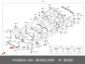 865302J000 УСИЛИТЕЛЬ БАМПЕРА 865302J000 HYUNDAI