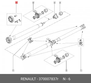 муфта карданного вала!\ Renault 370007837R RENAULT