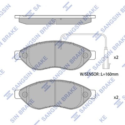 Колодки тормозные дисковые Citroen Jumper, Fiat Ducato, Peugeot Boxer 2.2HDi 06  SP1904 SANGSIN