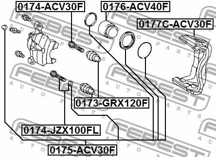 Скоба передн суппорта TOYOTA CAMRY  2001-2006 0177C-ACV30F 0177C-ACV30F FEBEST