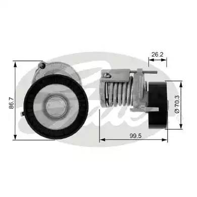 Ролик приводного ремня VW AUDI A2 (00-02) SKODA Fabia (00-07) натяжной GATES T38214 GATES