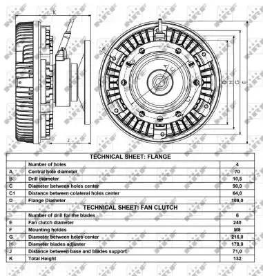 вискомуфта привода вентилятора! с проводом без крыльчатки D=240\ MAN E2000/TGA/T 49001 NRF