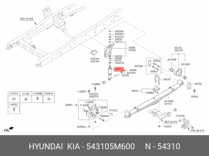 Амортизатор HYUNDAI EX6,8 дв.D4CC передний OE 543105M600 HYUNDAI KIA