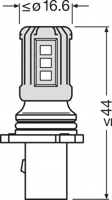 Лампа светодиодная 12V P13W PG18.5d-1 6000K блистер LED OSRAM 828DWP1BL OSRAM