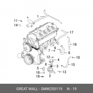 Датчик температуры GREAT WALL Hover H3 охлаждающей жидкости OE SMW250119 GREAT WALL