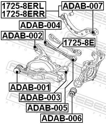 Сайлентблок AUDI A4 (00-08) рычага заднего FEBEST ADAB-001 FEBEST