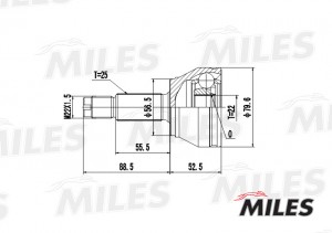 ШРУС наружный FORD FIESTA/MAZDA 121 1.25-1.8D 95-02 (GKN 300872) GA20105 GA20105 MILES