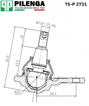 Опора шаровая рычага переднего  duster TS-P3731 TSP3731 PILENGA