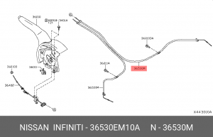 трос ручника правый!\ Nissan Tilda 1.6/1.8 06-13 36530-EM10A NISSAN