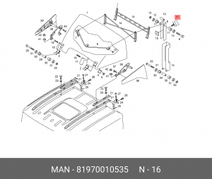 Грибковый винт M8X40-ST/PA6 81970010535 MAN