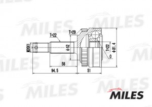 ШРУС наружный OPEL ASTRA/KADETT/VECTRA 1.2-1.6 84-98 (с ABS) (GKN 302069) GA2034 GA20348 MILES