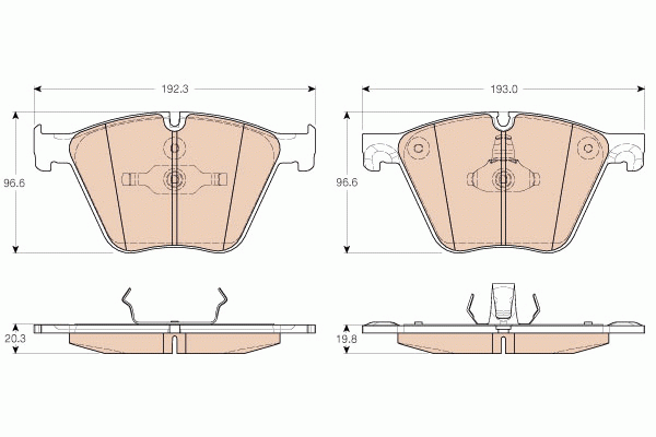 Колодки передние BMW X5 E70, F15, X6 E71-72 M50d, 50i GDB1964 GDB1964 TRW