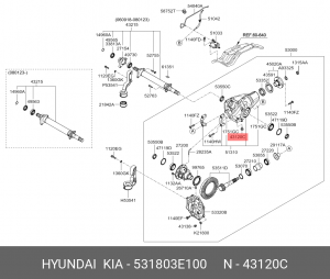 Пробка сливная редуктора 53180-3E100 531803E100 HYUNDAI KIA