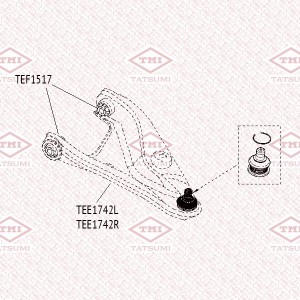 Рычаг передней подвески нижний R RENAULT Logan/Sandero 04-LADA Largus 12- TEE174 TEE1742R TATSUMI