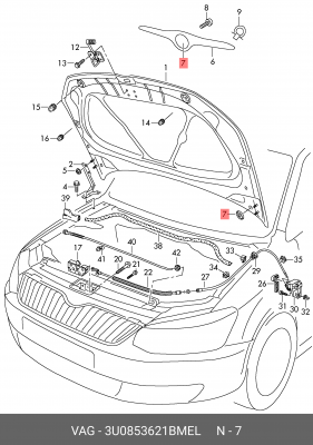 эмблема!\ Skoda Octavia 09> 3U0 853 621 B MEL VAG