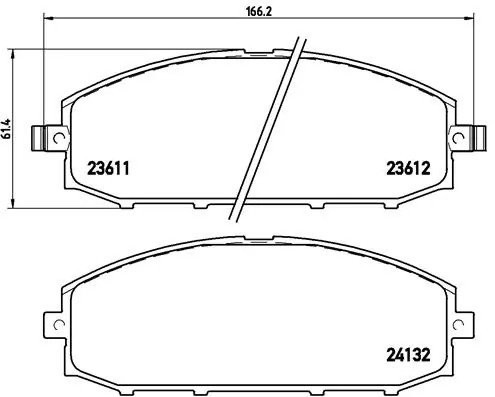 P56041 711 04=222255 !колодки дисковые п.\ Nissan Patrol Y61 4.5i/2.8TD/4.2TD 97 P56041 BREMBO