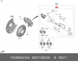 ТОРМОЗНОЙ СУППОРТ 58311-Q5A30 58311Q5A30 HYUNDAI KIA