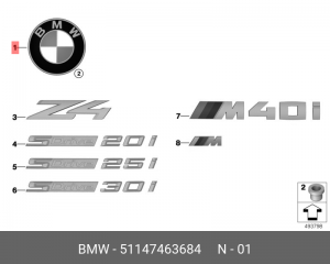 ЭМБЛЕМА BMW G30 G01 BMW 51 14 7 463 684 BMW