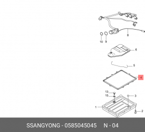 Прокладка SSANGYONG Actyon (06-),Kyron (05-),Actyon Sport,Rexton (02-) картера м 0585045045 SSANG YONG