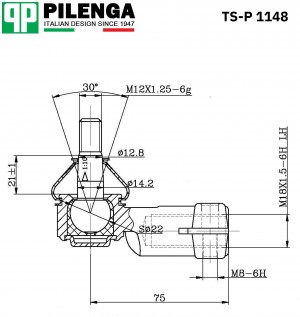 Наконечник рулевой ВАЗ 2110-2112, 1117-1119, 2170, 2190 правый TS-P1148 TSP1148 PILENGA