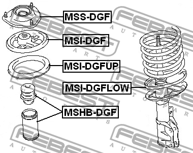 проставка пружины верхняя!\ Mitsubishi Carisma Da 95-03 MSI-DGF FEBEST