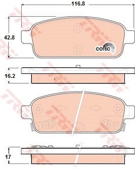 CHEVROLET CRUZE/ OPEL ASTRA J (2010>) R15/R16/R17 GDB1844 TRW