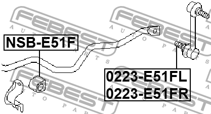 Тяга стабилизатора передн левая NISSAN ELGRAND E51 2002.05-2010.08 0223-E51FL 0223-E51FL FEBEST