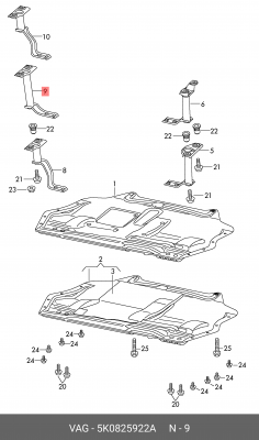 5K0825922A КРОНШТЕЙН 5K0 825 922 A VAG