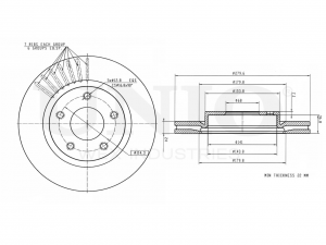 Диск тормозной передний BRD-20108 UNIO