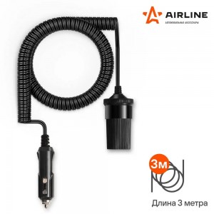Удлинитель "AIRLINE" (в прикуриватель, с витым шнуром 3мм) ASP-3L-06 AIRLINE