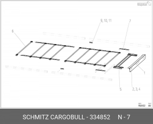 Складываемый элемент крыши 334852 SCHMITZ CARGOBULL