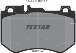 Колодки тормозные MERCEDES C (W205) передние (4шт.) TEXTAR 2599701 TEXTAR