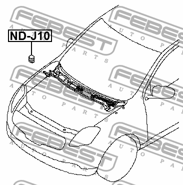 Отбойник капота NISSAN QASHQAI J10E 2006-2013 ND-J10 ND-J10 FEBEST