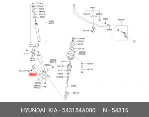 Болт HYUNDAI H-100 (93-) опоры амортизатора переднего OE 543154A000 HYUNDAI KIA