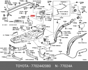 Топливный фильтр 77024-42080 77024-42080 TOYOTA